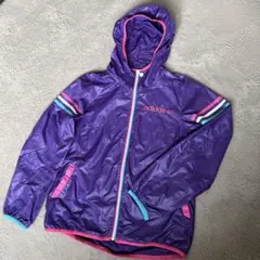 美品★adidas/アディダス★薄手ナイロンジャケット★紫×ピンク×水色×白★