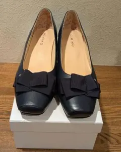 HIMIKO ラクチンパンプス ブラック フラットシューズ 24cm 未使用品 パンプス フラットシューズ シンプルヒールなし オフィス