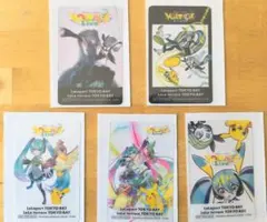ポケモン 初音ミク ポケミクライブ ららぽーと特典 クリアカード 5種
