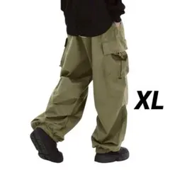 カーゴパンツ 　メンズ　ワーク 　韓国 　ワイド　 黒 　カーキ　XL　秋　冬