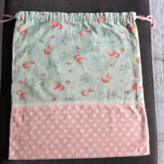 可愛い♡いちご柄 巾着袋