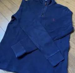 ポロラルフローレン　スウェット　トレーナー　ハーフジップ　刺繍　赤ロゴ