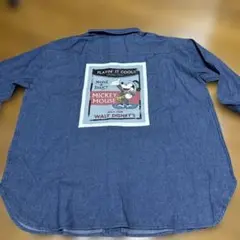 ディズニー★ミッキー マウス★バックプリント★長袖デニムシャツ