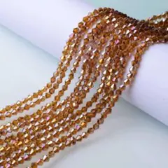 ３mm3本組そろばんビーズ クリスタルガラスキラキラハンドメイド