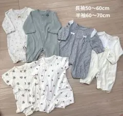 ベビー服　女の子　６点まとめ売り　長袖ロンパース　半袖ロンパース　春服　可愛い