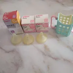 Pigeon　母乳実感　乳首　3個セット （SS ・ L）&ジュースホルダー