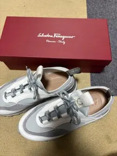 Salvatore Ferragamo 7.5グレー ホワイト スニーカー