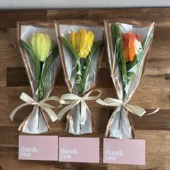 3個セット！モールフラワー チューリップ ミニブーケ｜卒業式 入学式