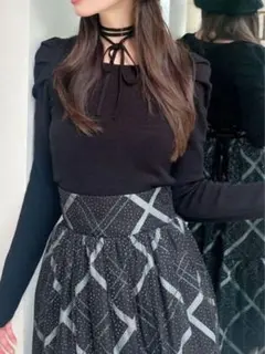 RESEXXY チョーカーデザインニットトップス ブラック チョーカー無し