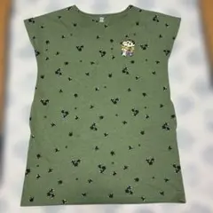 グラニフ　クレヨンしんちゃんコラボ　チュニック　ワンピース　刺繍ロゴ　右ポケットのサムネイル