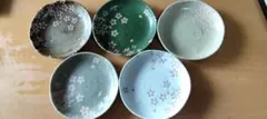 桜模様 陶器の皿 5枚セット