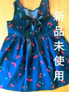 新品未使用送料込み匿名配送　女の子チェリー柄ノースリーブワンピース　サマードレス