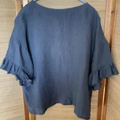 ロワズィール 墨色シャツ 後ろリボン 春夏のサムネイル