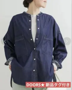 新品タグ付★アーバンリサーチドアーズ　デニムバンドカラーシャツ ONE WASH