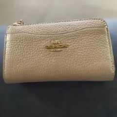COACH フラグメントケース キーリング付き ベージュ