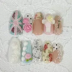 No.26 ネイルチップ ガーリーネイル バレエコア グランジ