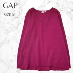 ギャップ 差し色 きれいめカジュアル シンプル 抜け感 Vネック セーター M