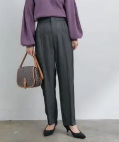 ◉新品タグ付◉VIS 脚長効果あり！ハイウエストバックレースアップパンツ