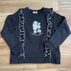 【美品！】mezzo piano ブラック トレーナー フリル付き