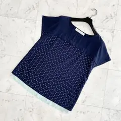 美品　Ketty ケティ　ブラウス　半袖　フレンチスリーブ　M ネイビーのサムネイル