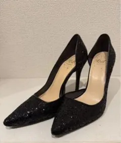 【美品】R&E 黒 スパンコール パンプスのサムネイル