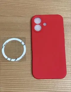 iPhone16携帯ケース レッド シリコン MagSafe対応