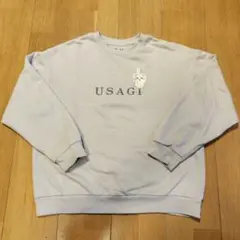 ちーかわ USAGI ウサギ刺繍 トレーナー ライトグレー