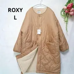 【新品未使用】ROXY ロキシー ロングボアコート キルティング ベージュ Lのサムネイル
