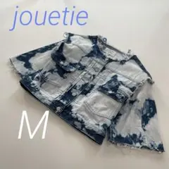 joettie タイダイ柄デニムジャケット　ブルー　ベスト　2ウェイ
