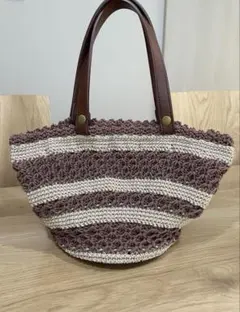 ボーダー かご風 トートバッグ ハンドメイド