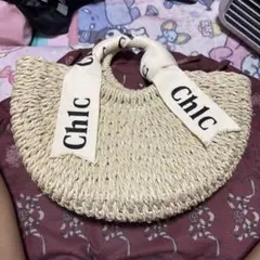 Chlc ロゴ入り かごバッグ ストローバッグのサムネイル