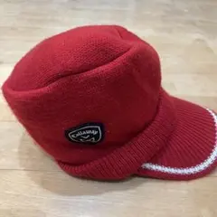Callaway キャロウェイ つば付きニット帽 赤 ゴルフ
