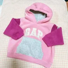 GAP パーカー　トレーナー　フード付き　ボタ　ピンク　美品　汚れなし
