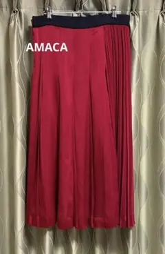 ［AMACA ］真紅プリーツスカート サイズ40
