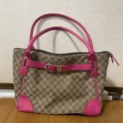 ピンキーアンドダイアン ピンクとベージュのトートバッグのサムネイル
