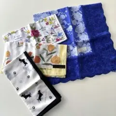 新品未使用 レディースブランドハンカチ3枚と大判膝掛けレースハンカチ1枚セットのサムネイル