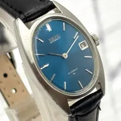 極美品 稼働品 希少 SEIKO 自動巻 デイト 23石 緑 青 レアカラー 
