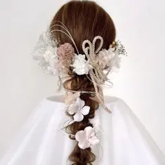 成人式 結婚式 卒業式 髪飾り 前撮り ヘアアクセサリー 編みおろし -391