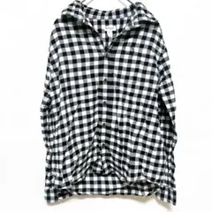 美品 キャットアンドジャック ギンガムチェック シャツ 【S】長袖 黒白 綿