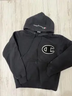 Champion ブラック パーカー フード付き