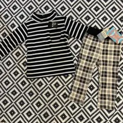 新品未使用　90cm ベビー服　セット　まとめて　長袖Tシャツ　レギンス　柄
