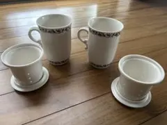 ティーカップ・ソーサー 4個セット 陶器製
