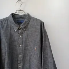 RALPH LAUREN　シャンブレーシャツ　ポニー刺繍　ビックシルエット
