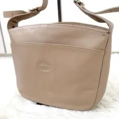 ロンシャン☆LONGCHAMP☆ショルダーバッグ☆グレージュ☆オールレザー　本革のサムネイル