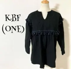 KBF (ONE) 黒/長袖トップス/ヨーク切り替え/フリンジのサムネイル