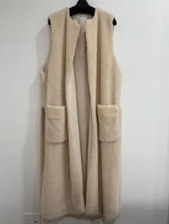 極美品☆SACRA ライトメルトンジレ ベスト ウール ブラウンベージュ 38