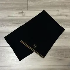 フレッドペリー マフラー FRED PERRY 黒 メリノ ウール