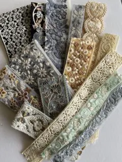 ☆*☆様 インド刺繍リボン　はぎれ　40㎝以下アソート