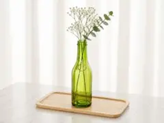 緑色ガラスボトル型花瓶