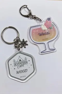 Woozi 夏 冬 cafe アクリルキーホルダーセット
